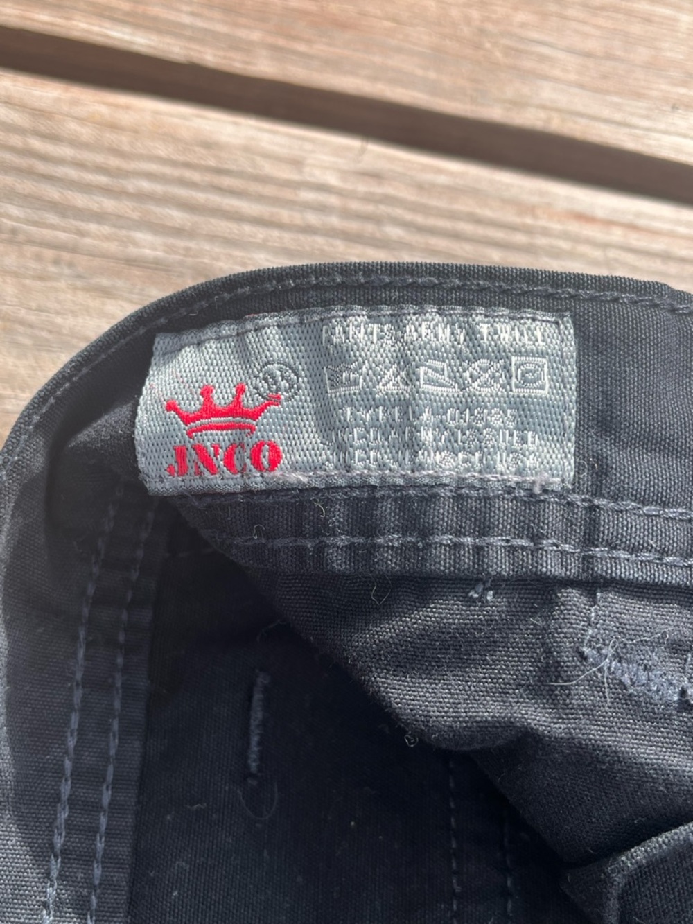 Vintage Y2K JNCO Black Baggy Pants Army Twill Skater Grunge Punk - Picture 5 of 14